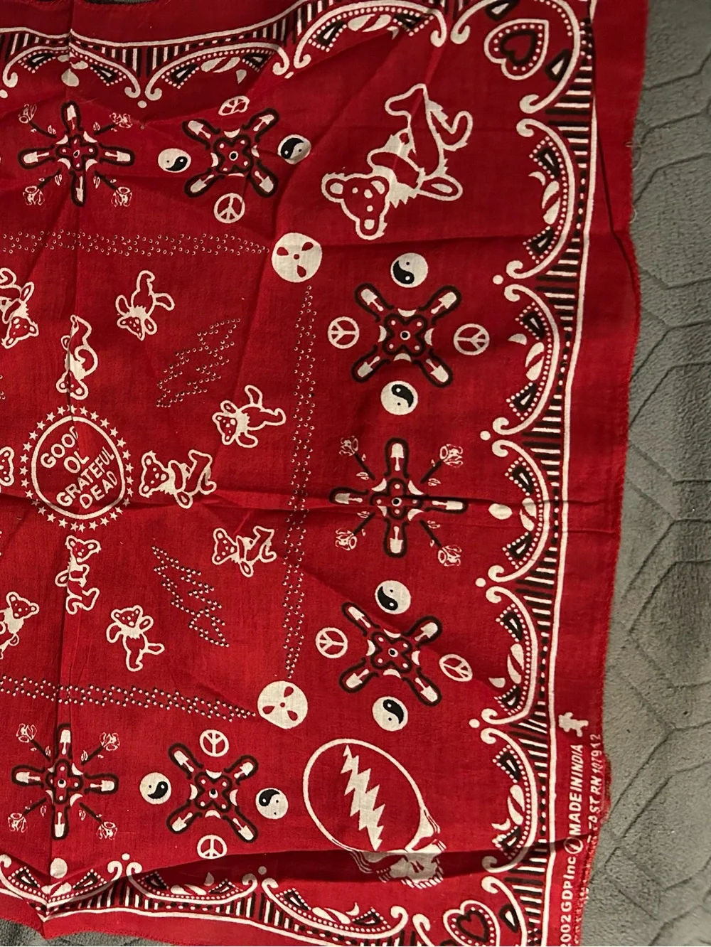 Grateful Dead Lot of Vintage Red Paisley Bandana Set